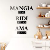 Décoration en verre acrylique Mangia bene, Ridi spesso, Ama molto 