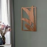Houten Wanddecoratie Mahoniefineer Leaves in a Window 