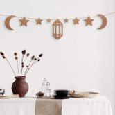 Holzdeko Mahagoni - Ramadan Set - Mond Sterne Laterne 