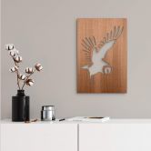 Décoration en bois placage acajou - Oiseau - Hibou 