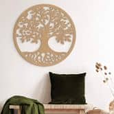Runde Holzdeko Baum mit Wurzeln - MDF Natur 