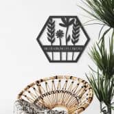 MDF - Holzdeko - Blumen im Hexagon - No Rain No Flowers 
