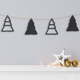 Holzdeko Weihnachten - Tannenbaum Anhänger MDF (4-teilig) - je 8x10 cm 