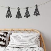 Holzdeko Weihnachten - Tannenbaum mit Muster 4er Set - MDF - je 6x10 cm 