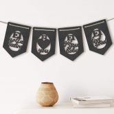 MDF - Holzdeko - Wimpelkette Ostern - Sprüche (4er Set) inkl. Baumwollseil 