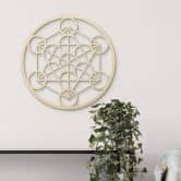 Holzdeko Pappel - Metatron Würfel - Rund 