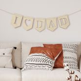 Décoration en bois placage peuplier Guirlande - I love Dad (set de 5)  