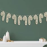 Holzdeko Weihnachten - Zuckerstange Pappelholz (14-teilig) - je 4x9 cm 