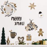 Muursticker Orara Studio - Kerstmis zwart goud 