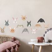 Sticker Mural Lapins à lunettes - Melin (12pcs) 