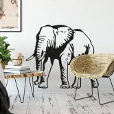 Muursticker Olifanten Silhouet 