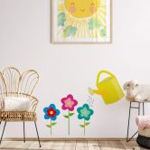 Wandtattoo Giesßkanne mit Blumen 