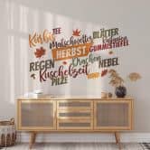 Wandtattoo Typografie - Herbstliche Wörter 