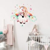 Sticker mural et horloge Kvilis - Rêve de licorne  