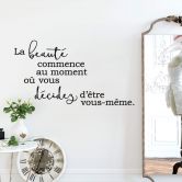 Wandtattoo La beauté commence 
