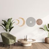 Wandtattoo Abstrakt - Mondphasen und Geometrie 