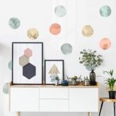 Muursticker Aquarel Stippen Pastel 