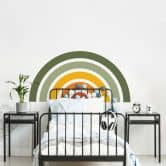 Sticker mural Retro demi-cercle | couleurs arc-en-ciel 
