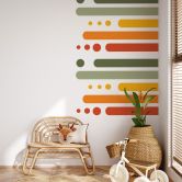 Sticker mural Retro rayures à pois | couleurs arc-en-ciel 