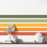 Wandtattoo Retro Streifen | Regenbogenfarben 