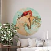 Wandtattoo Mucha - Jahreszeiten Sommer - Rund 