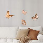 Sticker mural Papillons dessinés à la main marron 4 pièces 