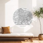 Wandtattoo Stadtplan Amsterdam - rund 
