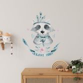 Muursticker Kvilis - Wasbeer I love you 
