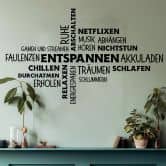 Wandtattoo Wortwolke Entspannen 