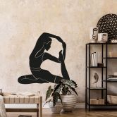 Wandtattoo Yoga Königstaube Silhouette einfarbig 