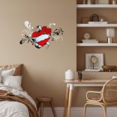 Wandsticker Herz und Rose  