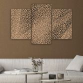 Leinwandbild 3 teilig, Leopard Leopard Pelfpatches Muster 