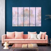 Canvas print 5 stuks, uitzicht op het meer 