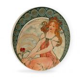 Tableau sur bois Mucha - La peinture - Rond 
