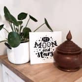 Holzbild zum Hinstellen - My Moon and Stars - 15x15 cm 