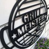 Grillmeister Metallschild BBQ Gartenschild - 54x45x1 cm 