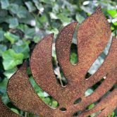 Monstera 2er Set Gartenstecker Edelrost-Optik Metallschild 