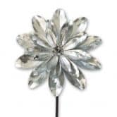 Gartenstecker Blume Edel Dahlie Silber - 110 cm 
