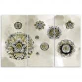 Leinwandbild 3 teilig, Florale geometrische Formen 
