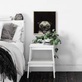 Holzbild Graves - Snuggle Pug - Quadratisch 