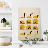 Wood Print Kubistika - Yoga The Sun Salutation 