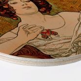 Holzbild Mucha - Edelsteine Rubin - Rund 