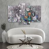 Leinwandbild 3 teilig, Ägyptische Hieroglyphen und Skarabäen 