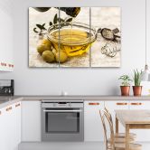 Leinwandbild 3-teilig, Olivenöl 
