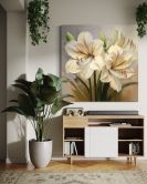 Leinwandbild Gemalte Lilien Blume 
