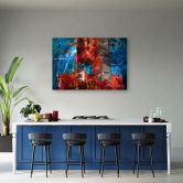 Canvasbillede, Rød håndmalet abstrakt 