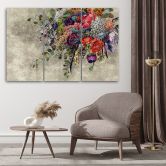 Leinwandbild 3 teilig, Blumenstrauß 