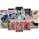 Wandbild 5-teilig, New York Stadt Collage  