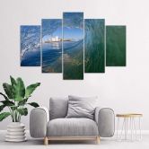 Leinwandbild 5 teilig, Blick auf die Meereswelle 