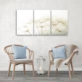 Leinwandbild 3-teilig, Gebläse Blumen Natur 